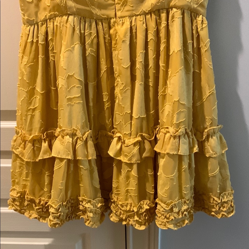 Yellow Ruffled Kids Dress - Picture 3 of 4